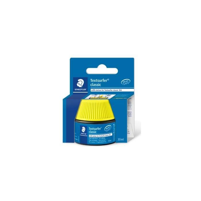 Staedtler Bote de Tinta para Recarga Marcador Textsurfer 364 - Capacidad 30ml - Color Amarillo