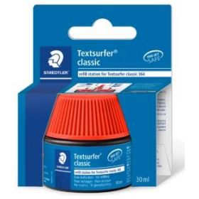 Staedtler Bote de Tinta para Recarga Marcador Textsurfer 364 - Capacidad 30ml - Color Rojo