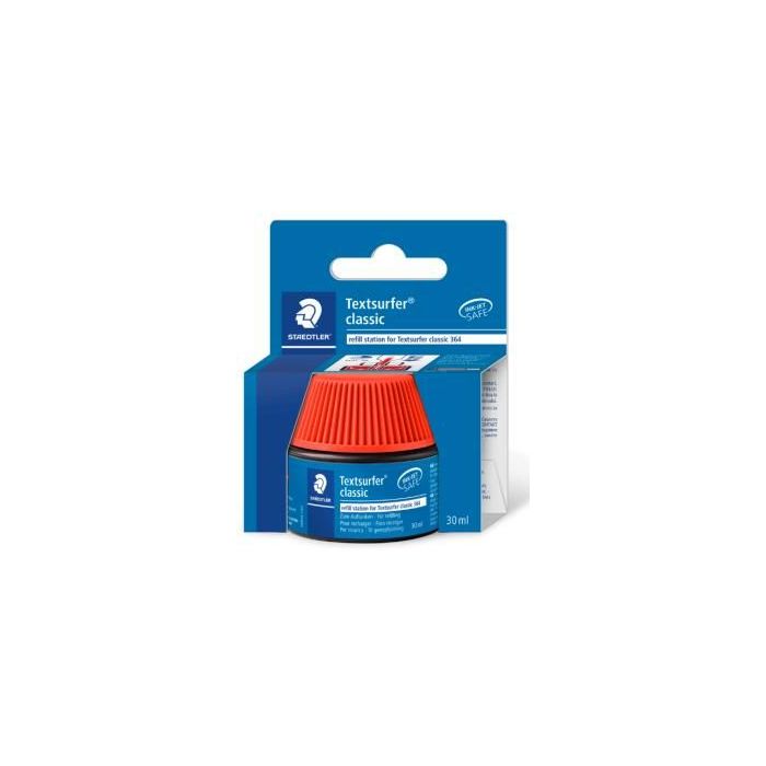 Staedtler Bote de Tinta para Recarga Marcador Textsurfer 364 - Capacidad 30ml - Color Rojo
