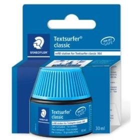 Staedtler Bote de Tinta para Recarga Marcador Textsurfer 364 - Capacidad 30ml - Color Azul