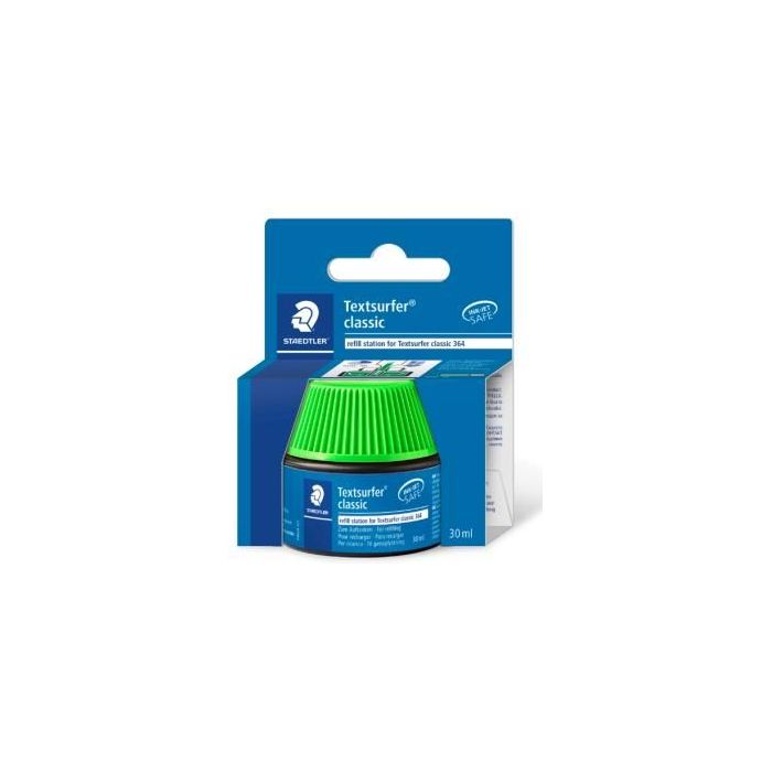 Staedtler Bote de Tinta para Recarga Marcador Textsurfer 364 - Capacidad 30ml - Color Verde