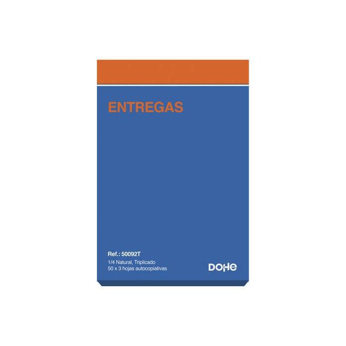 Dohe Talonario de Entregas - Cuarto Natural - 50x3 Hojas Autocopiativas - Triplicado