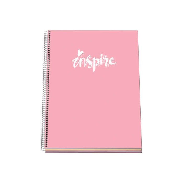 Dohe Serie Pastel Cuaderno con Espiral - Tamaño A4 de 100 Hojas 90gr - Hojas Microperforadas con 4 Taladros - Cuadricula 5mm - C