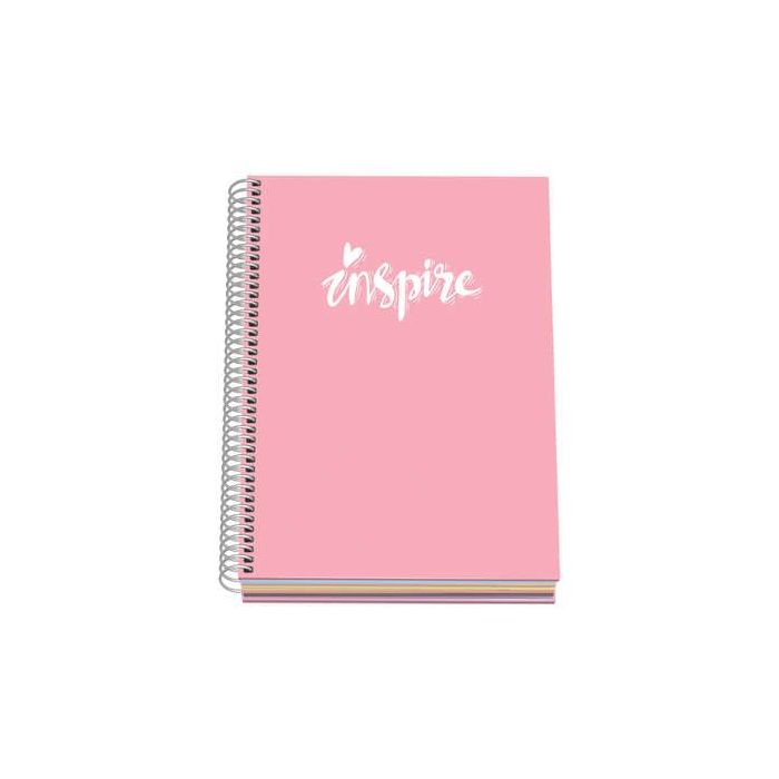 Dohe Serie Pastel Cuaderno con Espiral - Tamaño A5 de 100 Hojas 90gr - Hojas Microperforadas con 2 Taladros - Cuadricula 5mm - C