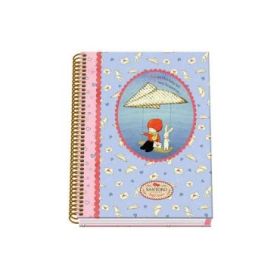 Dohe Santoro Poppi Loves Messenger Cuaderno Espiral Tapa Dura - Tamaño A5 de 100 Hojas 90gr - Hojas Microperforadas con 2 Taladr