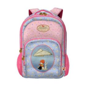 Dohe Santoro Poppi Loves Messenger Mochila Escolar Pequeña - 3 Compartimentos - Bolsillos Laterales - Tirantes Acolchados y Ajus