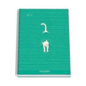 Dohe Santoro Felines Cuaderno Espiral Tapa Dura - Tamaño A4 de 100 Hojas 90gr - Hojas Microperforadas con 4 Taladros - Cuadricul