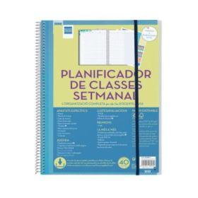 Finocam Organizacion Planificador de Clases sin Fechar en Catalan para Docentes - Semana Vista Vertical - 230x310mm - Tapas de P