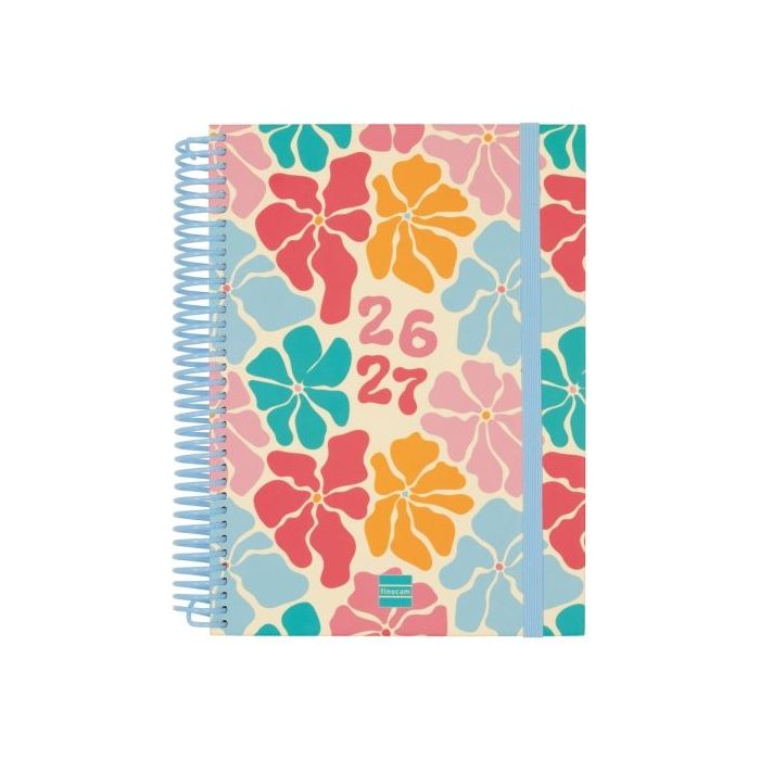 Finocam Diva Agenda Escolar 26/27 en Catalan - 1 Dia por Pagina - Formato 4º - 155x212mm - Tapas de Carton Forrado - Papel de 80
