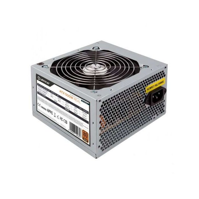 Unykach ATX 500W 80 Plus Bronze Fuente de Alimentacion 500W ATX 2.3 - PFC Activo - Ventilador 120mm