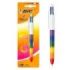 Bic 4 Colours Rainbow Punch Boligrafo de Bola Retractil - Punta Media de 1.0mm - Tinta con Base de Aceite - Cuerpo en Varios Col