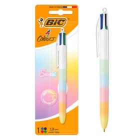 Bic 4 Colours Rainbow Sweet Boligrafo de Bola Retractil - Punta Media de 1.0mm - Tinta con Base de Aceite - Cuerpo en Varios Col