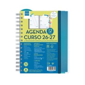 Finocam Magistral Agenda Escolar 26/27 - Semana Vista Horizontal - Formato 4º - 155x212mm - Tapas de Polipropileno - Papel de 80