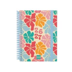 Finocam Diva Agenda Escolar 26/27 en Catalan - Semana Vista Horizontal - Formato 8º - 120x164mm - Tapas de Carton Forrado - Pape