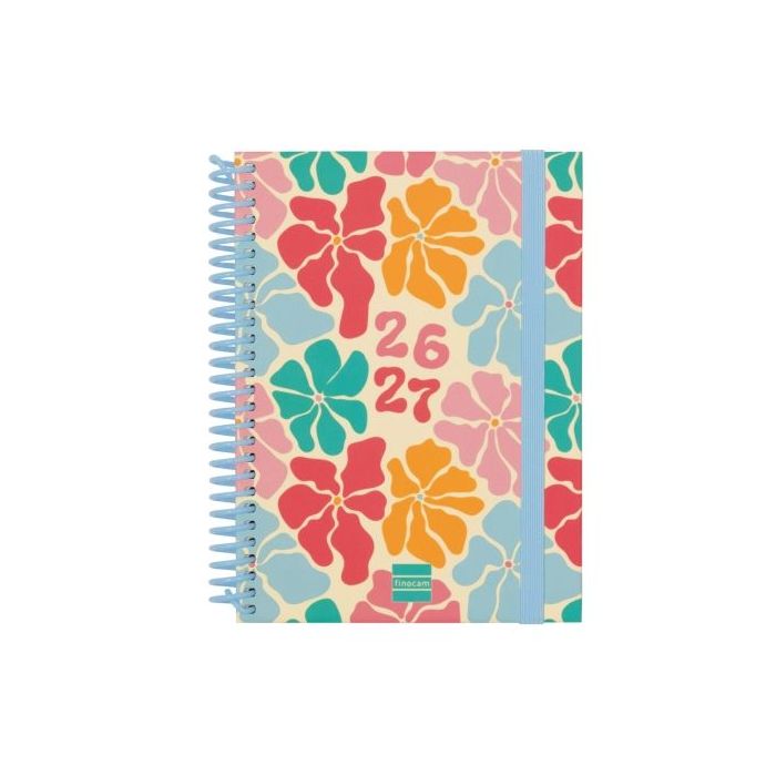 Finocam Diva Agenda Escolar 26/27 en Catalan - Semana Vista Horizontal - Formato 8º - 120x164mm - Tapas de Carton Forrado - Pape
