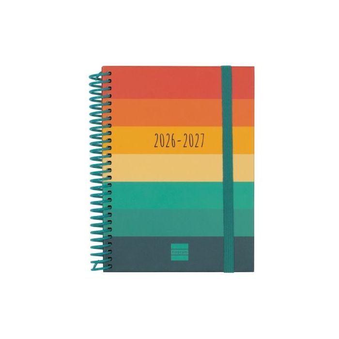 Finocam Diva Agenda Escolar 26/27 en Catalan - Semana Vista Horizontal - Formato 8º - 120x164mm - Tapas de Carton Forrado - Pape