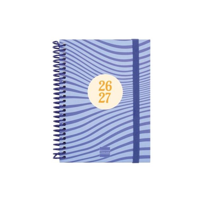 Finocam Diva Agenda Escolar 26/27 en Catalan - Semana Vista Horizontal - Formato 8º - 120x164mm - Tapas de Carton Forrado - Pape