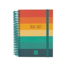 Finocam Diva Agenda Escolar 26/27 - 1 Dia por Pagina - Formato 8º - 120x164mm - Tapas de Carton Forrado - Papel de 80g/m2 - Espi