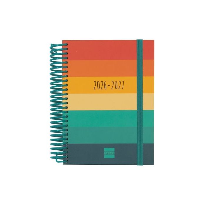 Finocam Diva Agenda Escolar 26/27 en Catalan - 1 Dia por Pagina - Formato 8º - 120x164mm - Tapas de Carton Forrado - Papel de 80