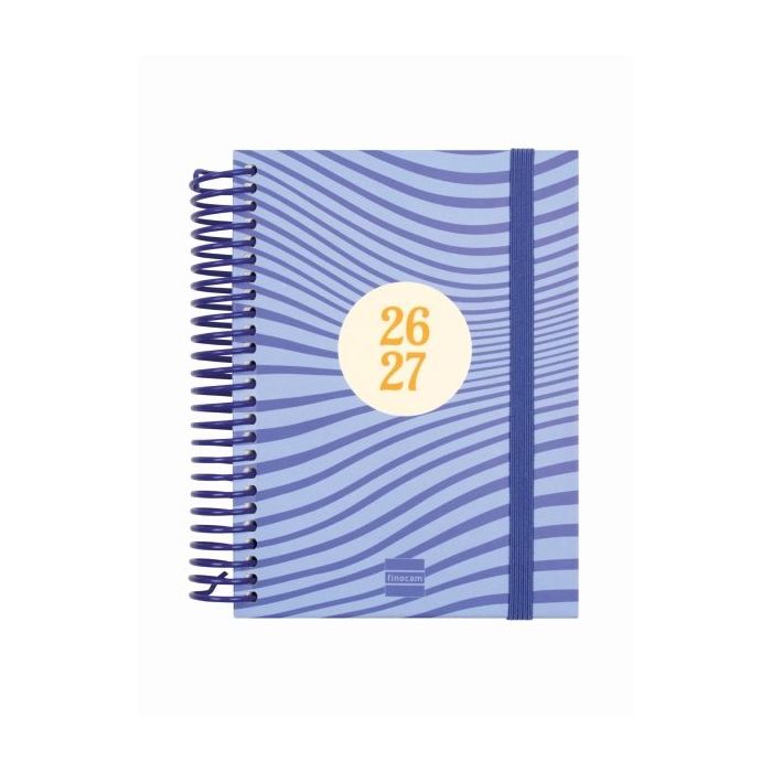 Finocam Diva Agenda Escolar 26/27 en Catalan - 1 Dia por Pagina - Formato 8º - 120x164mm - Tapas de Carton Forrado - Papel de 80