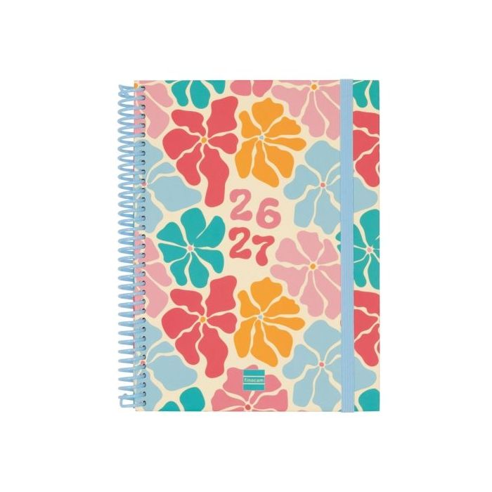 Finocam Diva Agenda Escolar 26/27 - Semana Vista Horizontal - Formato 4º - 155x212mm - Tapas de Carton Forrado - Papel de 80g/m2