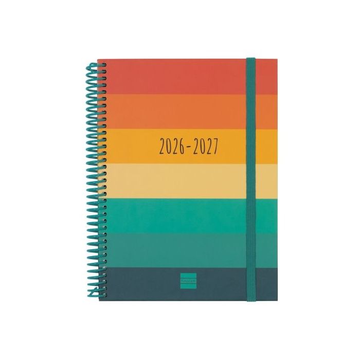 Finocam Diva Agenda Escolar 26/27 - Semana Vista Horizontal - Formato 4º - 155x212mm - Tapas de Carton Forrado - Papel de 80g/m2