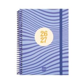 Finocam Diva Agenda Escolar 26/27 - Semana Vista Horizontal - Formato 4º - 155x212mm - Tapas de Carton Forrado - Papel de 80g/m2