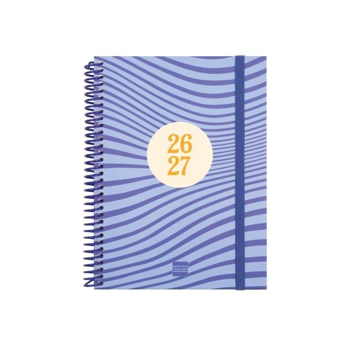 Finocam Diva Agenda Escolar 26/27 en Catalan - Semana Vista Horizontal - Formato 4º - 155x212mm - Tapas de Carton Forrado - Pape
