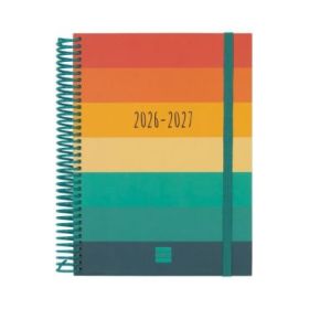 Finocam Diva Agenda Escolar 26/27 - 1 Dia por Pagina - Formato 4º - 155x212mm - Tapas de Carton Forrado - Papel de 80g/m2 - Espi