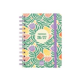 Finocam Cosmo Cart Agenda Escolar 26/27 - Semana Vista Horizontal - Formato 8º - 120x169mm - Tapas de Carton Forrado - Papel de