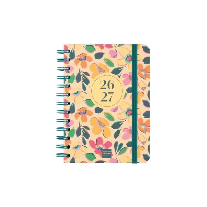 Finocam Cosmo Cart Agenda Escolar 26/27 - Semana Vista Horizontal - Formato 8º - 120x169mm - Tapas de Carton Forrado - Papel de