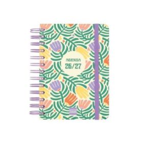 Finocam Cosmo Cart Agenda Escolar 26/27 - 1 Dia por Pagina - Formato 8º - 120x169mm - Tapas de Carton Forrado - Papel de 80g/m2