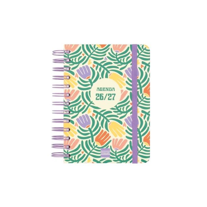 Finocam Cosmo Cart Agenda Escolar 26/27 en Catalan - 1 Dia por Pagina - Formato 8º - 120x169mm - Tapas de Carton Forrado - Papel