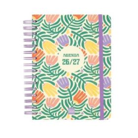 Finocam Cosmo Cart Agenda Escolar 26/27 - 1 Dia por Pagina - Formato 4º - 155x212mm - Tapas de Carton Forrado - Papel de 80g/m2