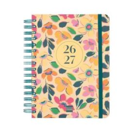 Finocam Cosmo Cart Agenda Escolar 26/27 - 1 Dia por Pagina - Formato 4º - 155x212mm - Tapas de Carton Forrado - Papel de 80g/m2