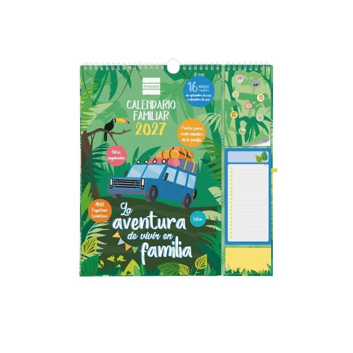 Finocam Sep Calendario de Pared - 16 Meses - Mes Vista - Formato Plus - 215x325mm - Espiral Doble Metalica - Papel de 140g/m2 -