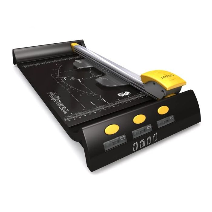 Fellowes Neutron Cizalla de Papel - Formato A4 - Cuchilla Retractil - Pinza - Guias de Corte - Capacidad de Corte hasta 10 Hojas