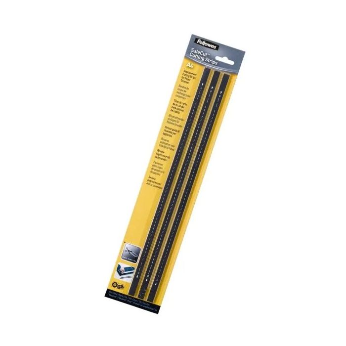 Fellowes Pack de 3 Bandas de Repuesto para Cizalla - Formato A4 - Reversibles - Cortables a Medida - Color Negro