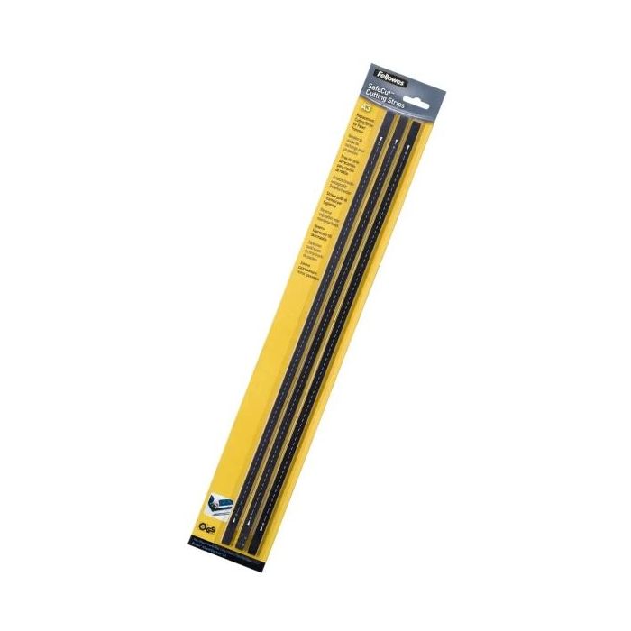 Fellowes Pack de 3 Bandas de Repuesto para Cizalla - Formato A3 - Reversibles - Cortables a Medida - Color Negro