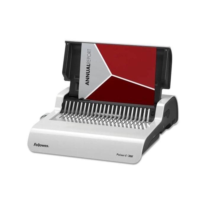 Fellowes Pulsar E 300 Encuadernadora Electrica - Perfora hasta 20 Hojas - Encuaderna hasta 300 Hojas A4 - Carga Vertical - Marge