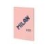 Milan Serie 1918 Libreta Encolada Formato A4 Cuadricula 5x5mm - 48 Hojas de 95 gr/m2 - Microperforado - Tapa Blanda - Color Rosa