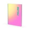 Milan Sunset Cuaderno Espiral Formato A4 Pautado 7mm - 90 Hojas de 95 gr/m2 - Microperforado, Bandas de Color y 4 Taladros - Col