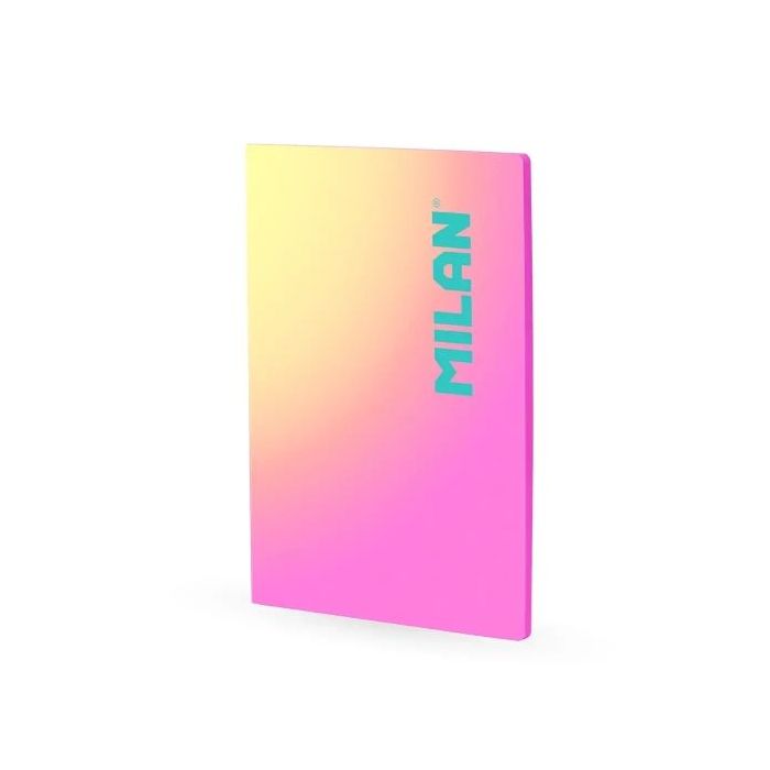 Milan Sunset Libreta Encolada Formato A4 Pautado 7mm - 48 Hojas de 95 gr/m2 Microperforadas - Color Rosa/Amarillo