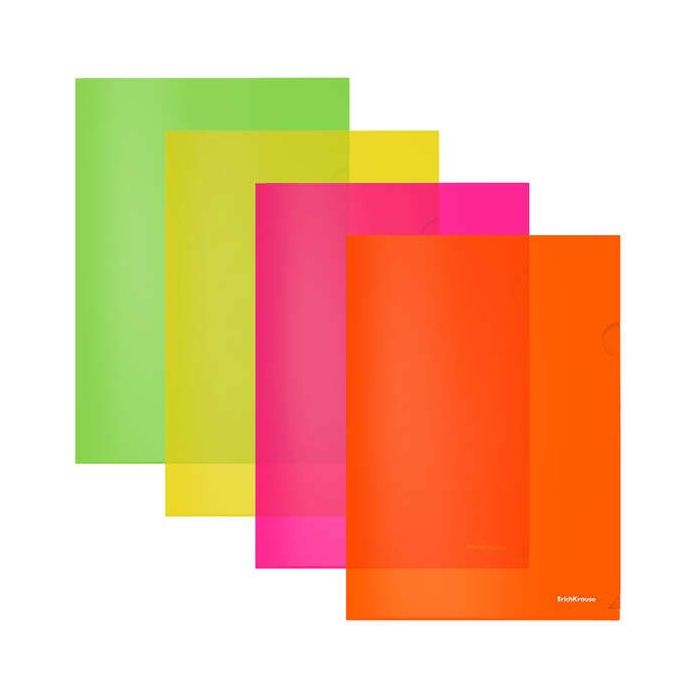 Erichkrause Dossiers Uñero Glossy Neon - A4 Semitransparente - Colores Surtidos