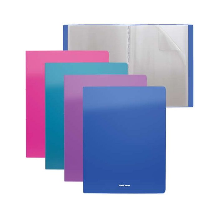 Erichkrause Carpetas con Fundas Matt Vivid - 20 Fundas A4 - Colores Surtidos