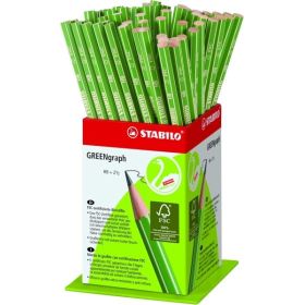 Stabilo GREENgraph Expositor con 60 Lapices de Grafito - Mina HB 2.2mm - 100% Madera Cultivada de Forma Sostenible - Cuerpo de C