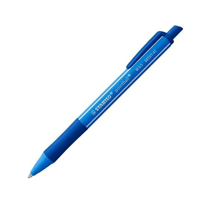 Stabilo Pointball Colorful Boligrafo Retractil - Trazo 0.5mm - Hecho con 87% Bioplastico - Grip Antideslizante - Recargable - Co