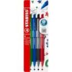 Stabilo Pointball Colorful Pack de 4 Boligrafos Retractiles - Trazo 0.5mm - Hechos con 87% Bioplastico - Grip Antideslizante - R