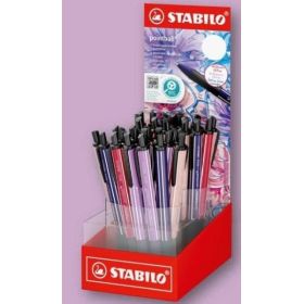 Stabilo Pointball Naturecolors Wildflower Expositor con 38 Boligrafos Retractiles - Trazo 0.5mm - Hechos con 87% Bioplastico - G