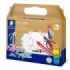 Staedtler Noris Junior Conjunto de Manualidades Pack de 9 Cera Jumbo Noris + Barra de Pegamento + Tijeras + 4 Plantillas para Ma
